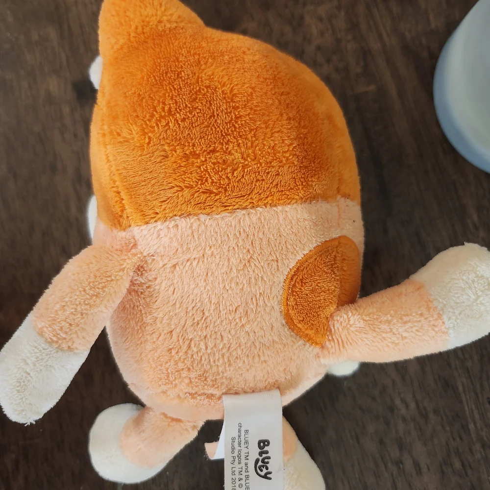 Cream and Orange Stuffed Animal Plush Toy